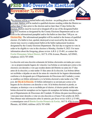 FESD M and O Override Election flyer