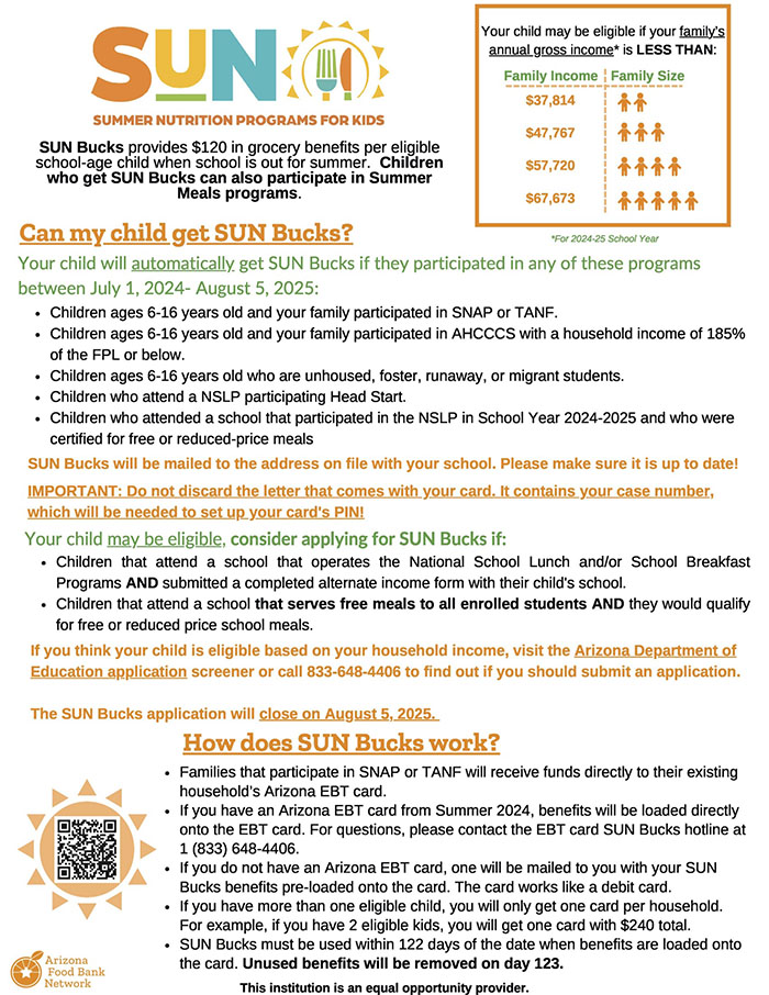 Sun Bucks flyer